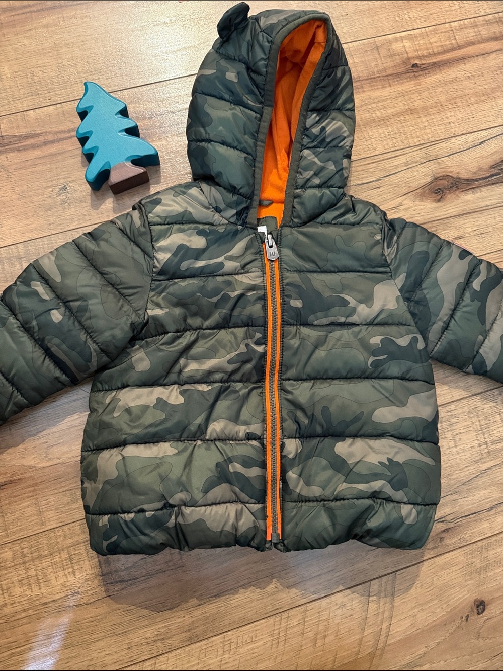 GAP Baby Orange and Black Hooded Jacket